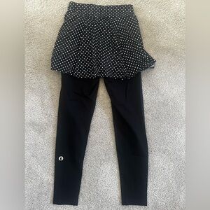 Dona Jo Black Polka Dot Skirted Leggings